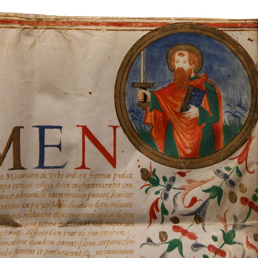 Post Medieval Vellum Document of Pope Paul III