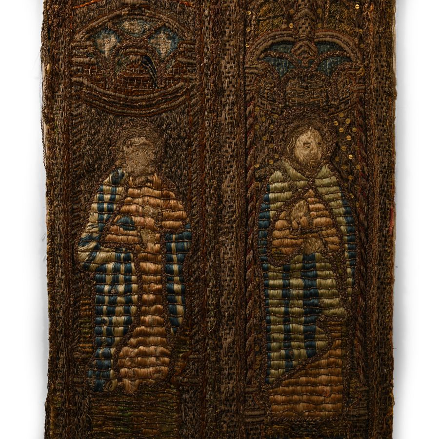 Medieval Embroidered Orphrey with Six Saints