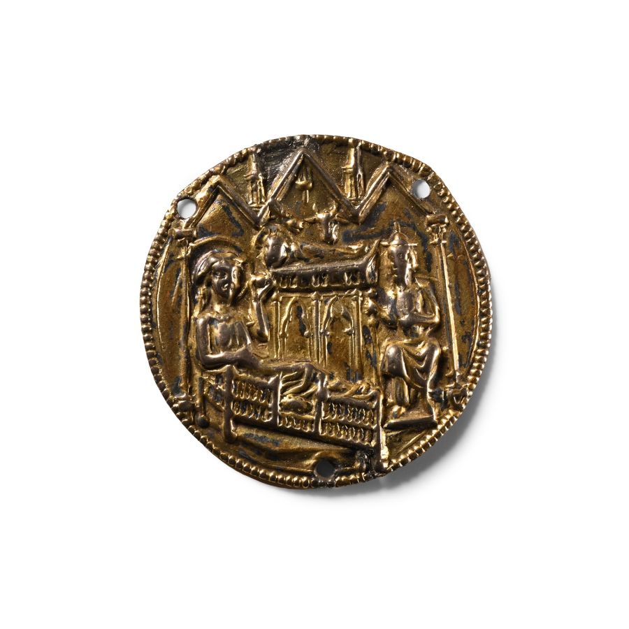 Medieval Silver Medallion with Scenes of the Nativity