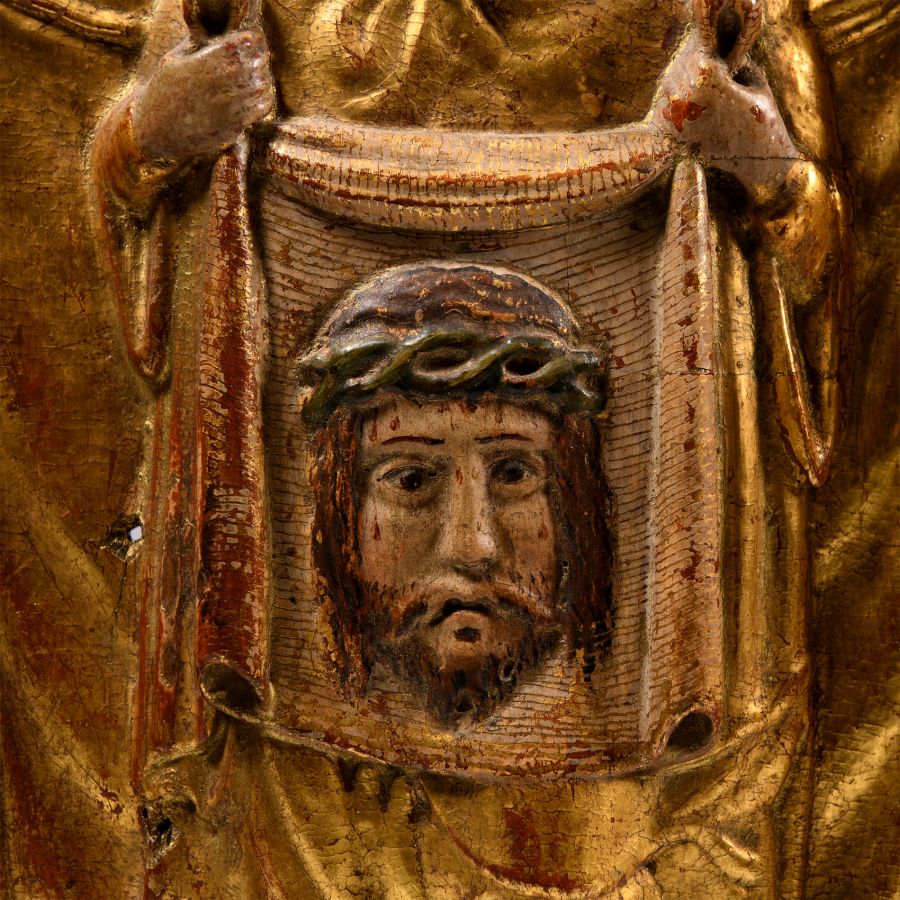 Medieval Tabernacle 'Sudarium' Carved in Relief