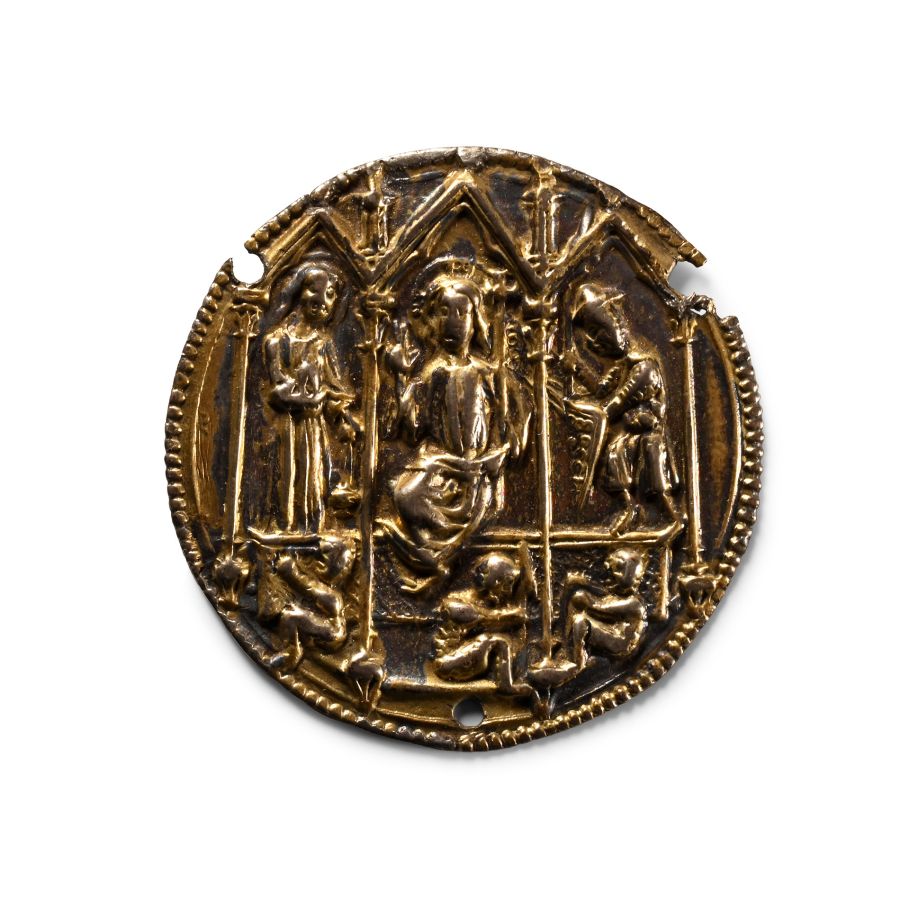 Medieval Silver Medallion with Scenes of the Resurrection