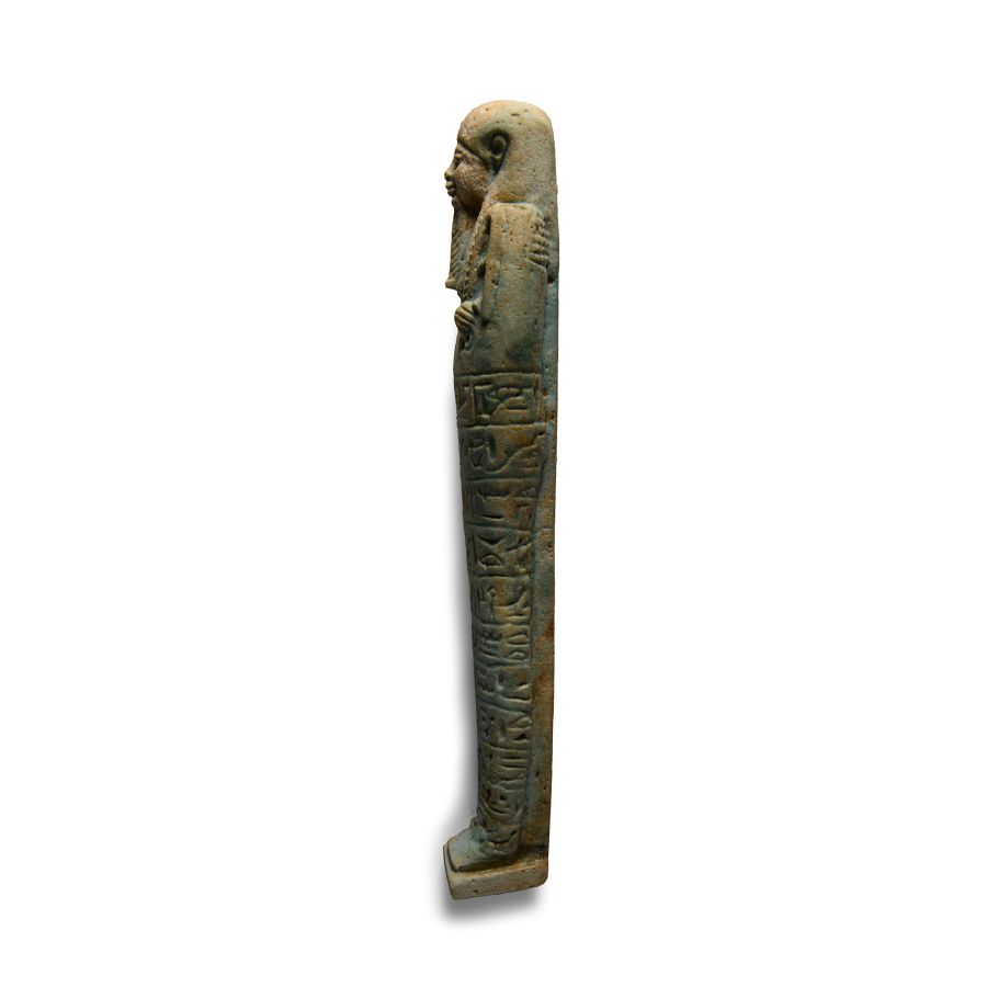 Large Egyptian Blue Glazed Hieroglyphic Shabti for Ta-Amun