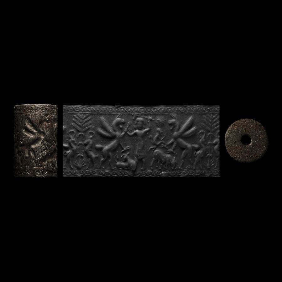 Large Neo-Assyrian Stone Cylinder Seal
