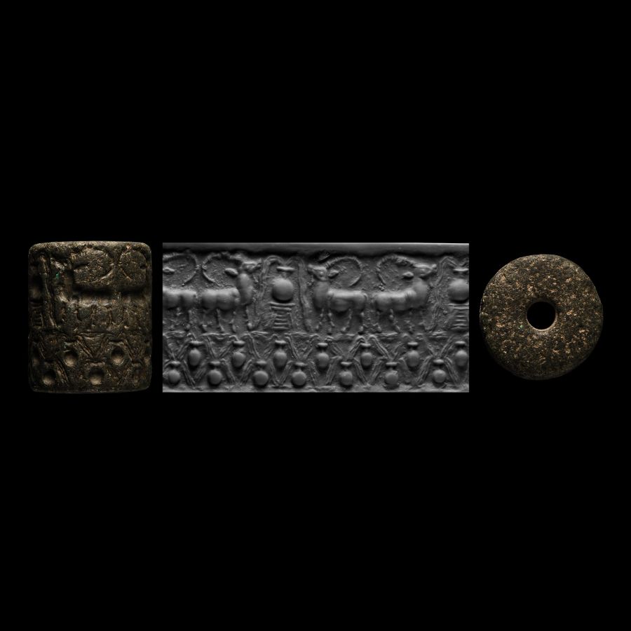 Large Sumerian Stone Cylinder Seal