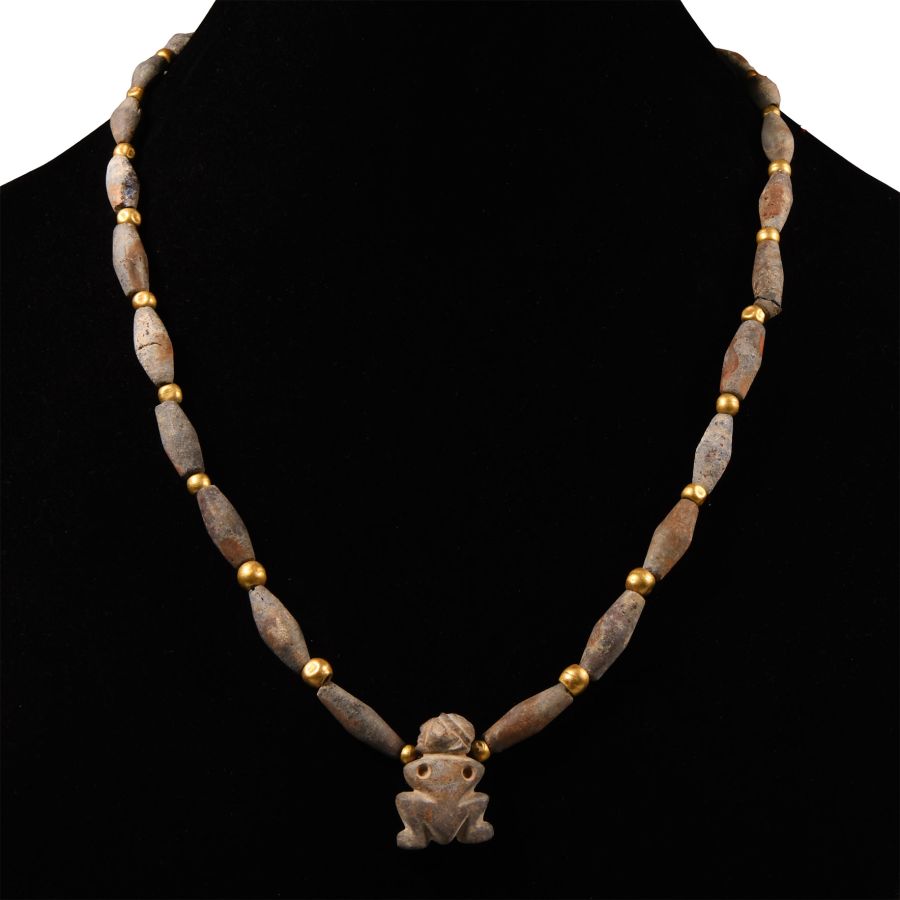 Western Asiatic Gold and Glass Bead Necklace