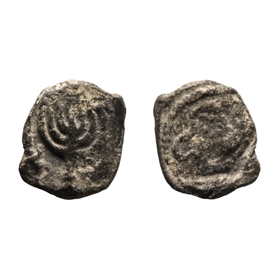 Jewish Lead Sealing with Menorah