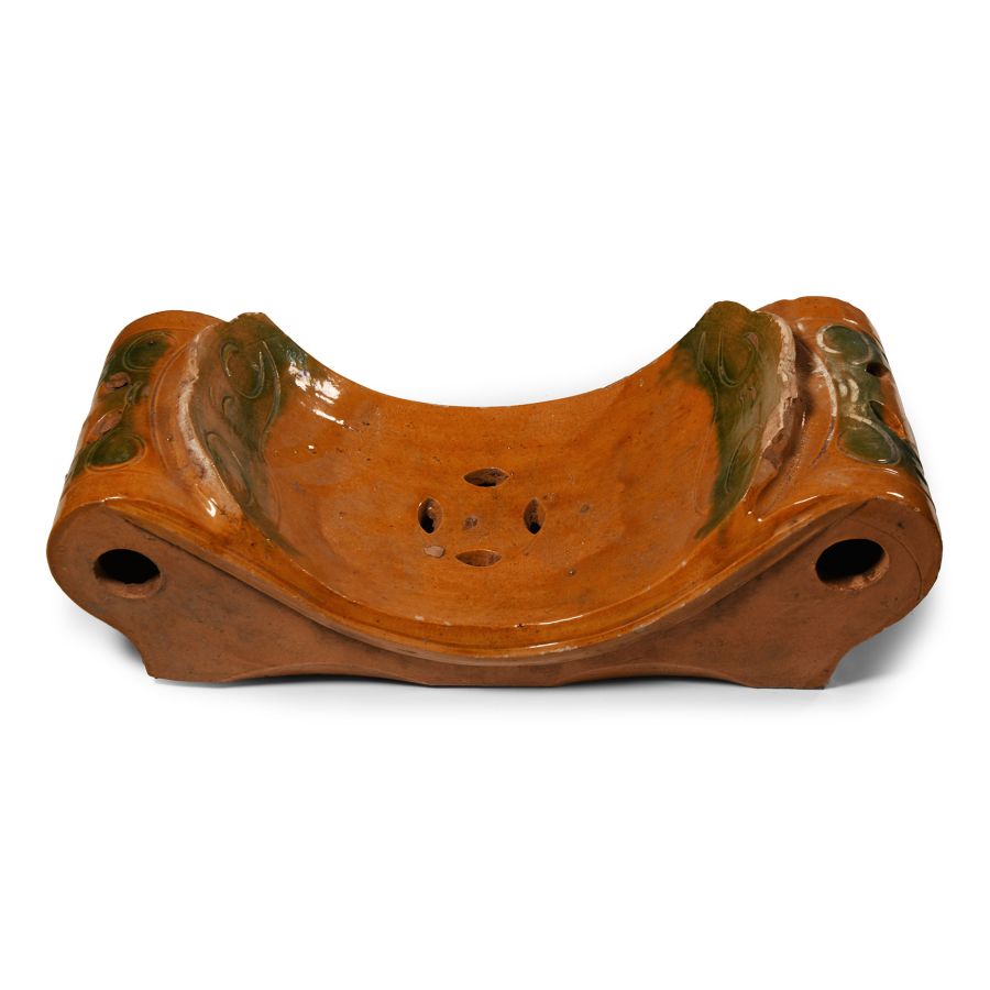 Chinese Ming Sancai Glazed Terracotta Pillow