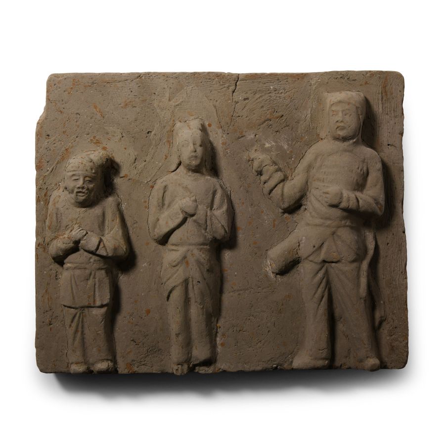 Chinese Song Tile with Handprint Signature