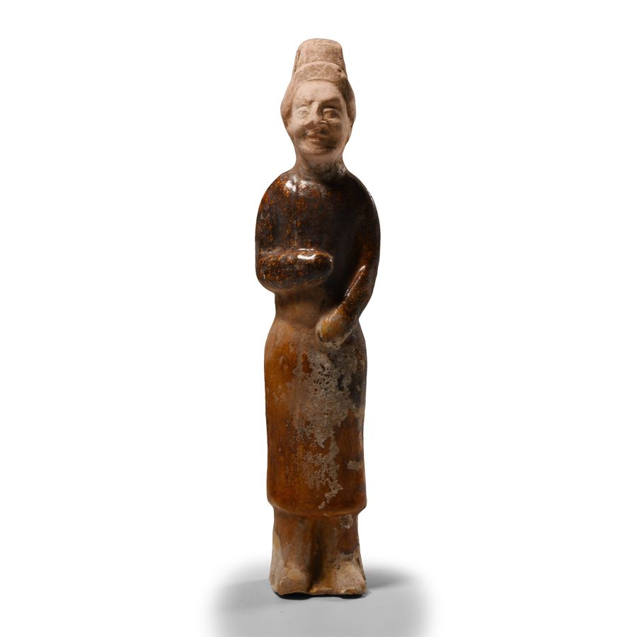 Chinese Tang Sancai Glazed Terracotta Standing Figure
