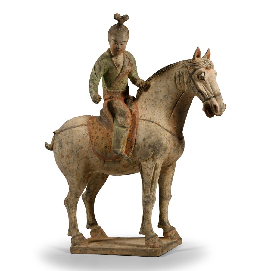Chinese Tang Terracotta Horse and Rider