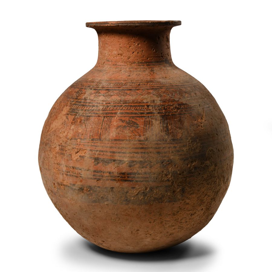 Large Western Asiatic Bichrome Terracotta Painted jar