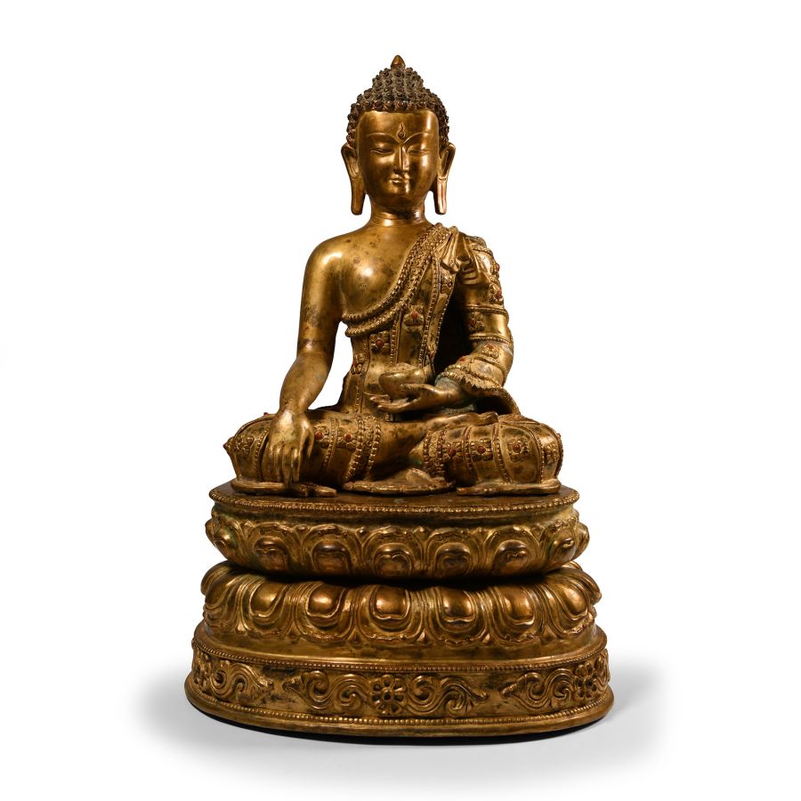 Sino-Tibetan Gilt Bronze Buddha Statue