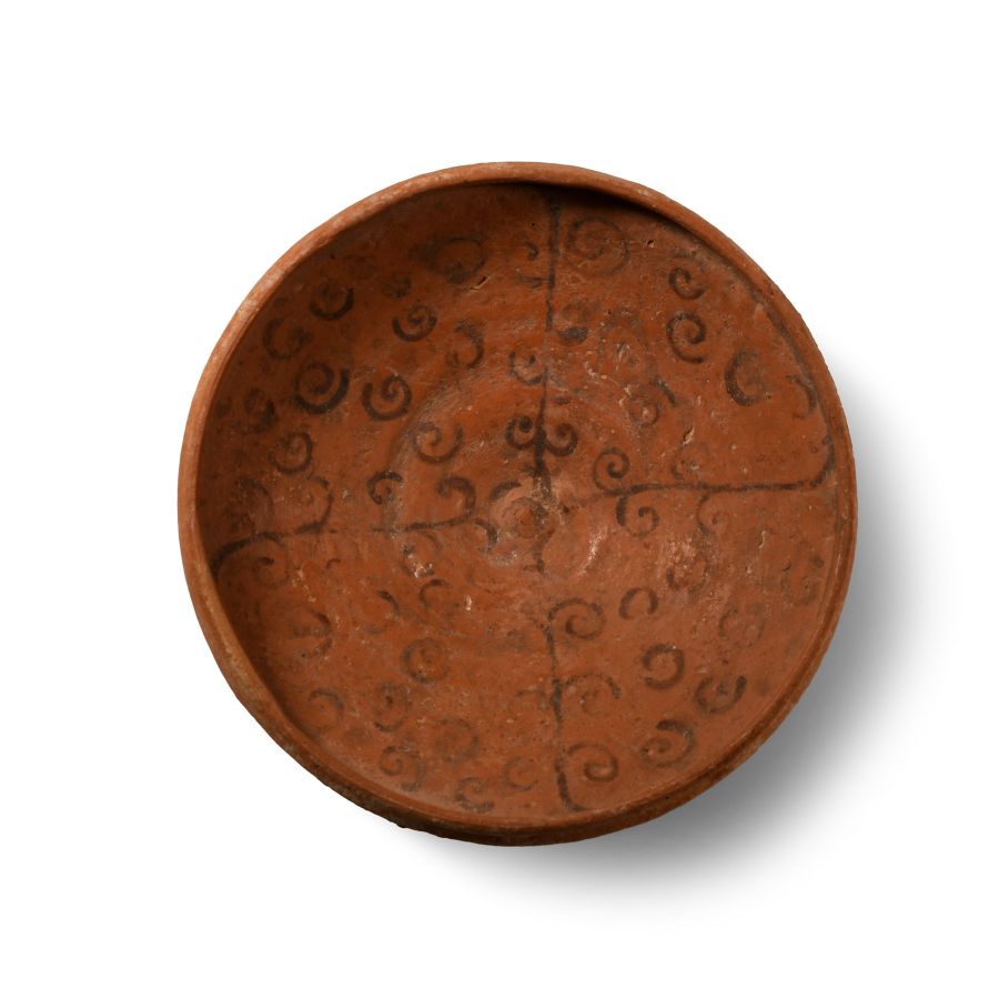 Nabataean Decorated Red Pottery Dish