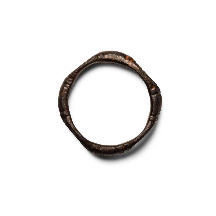 Late Anglo-Saxon Bronze Ring with Four Ovate Bezels