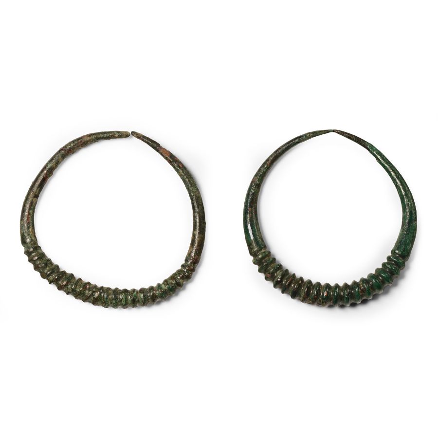 Bronze Age Central European Ribbed Bracelet Pair