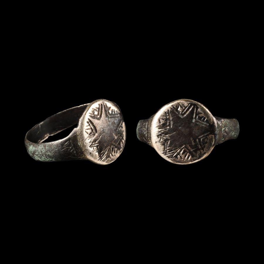 Medieval Silver Ring with Star
