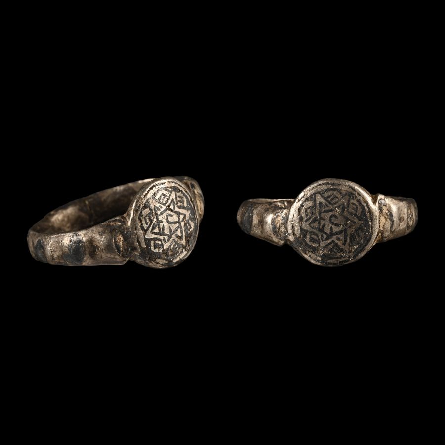 Medieval Silver Ring with Star of David