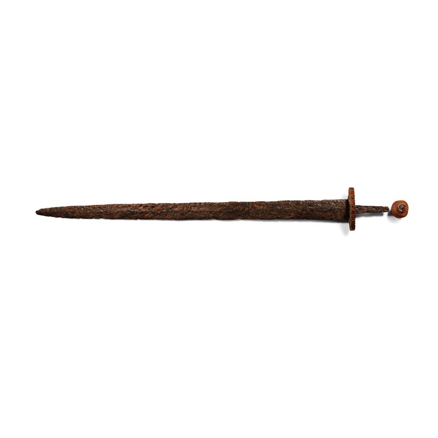 Migration Period Iron Spatha Sword with Garnet Inlaid Hilt