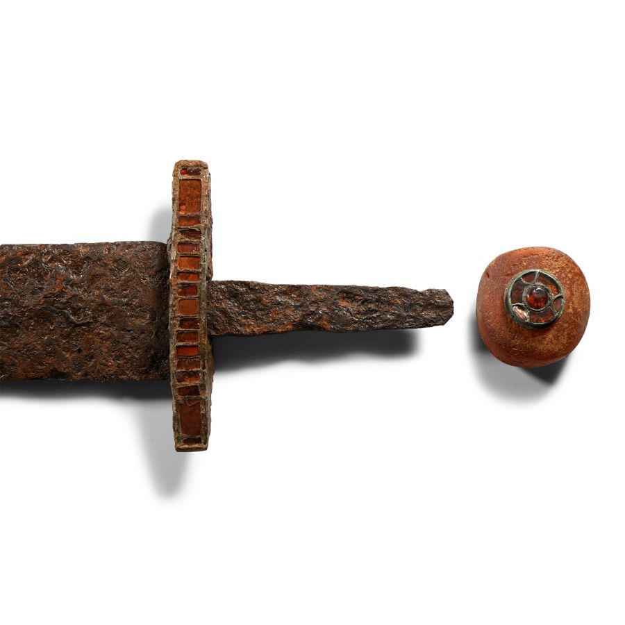 Migration Period Iron Spatha Sword with Garnet Inlaid Hilt