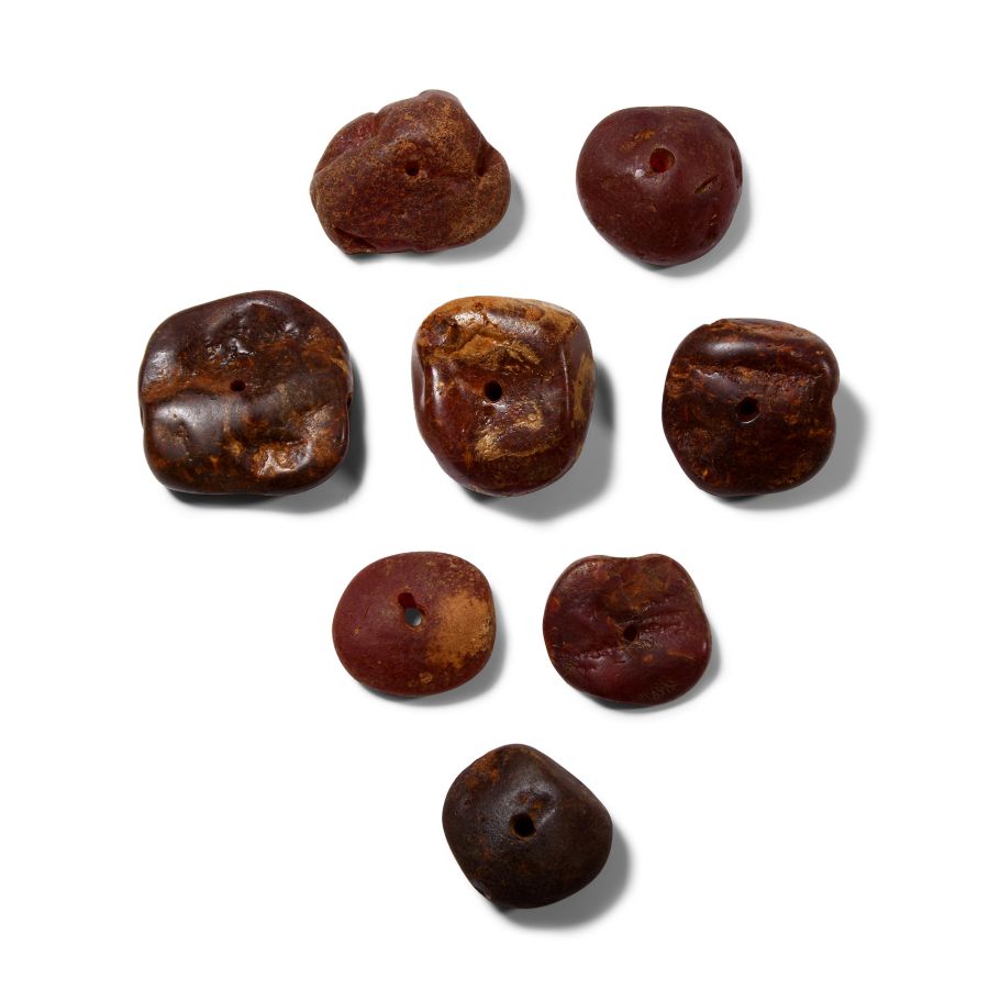 Large Saxon Amber Bead Group
