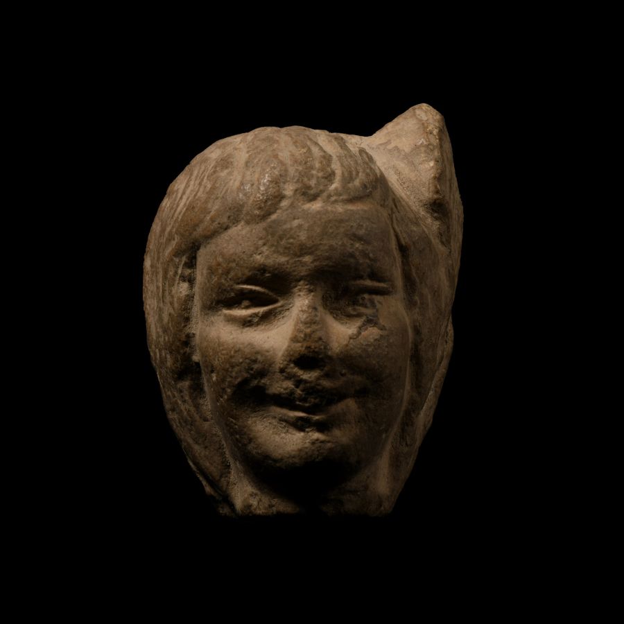Roman Limestone Head of a Woman