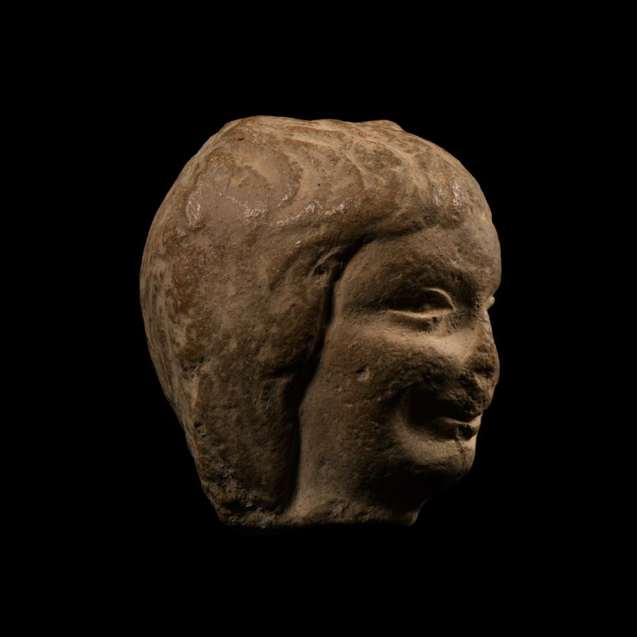Roman Limestone Head of a Woman