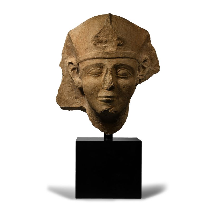 Monumental Egyptian Stone Head of a Pharaoh