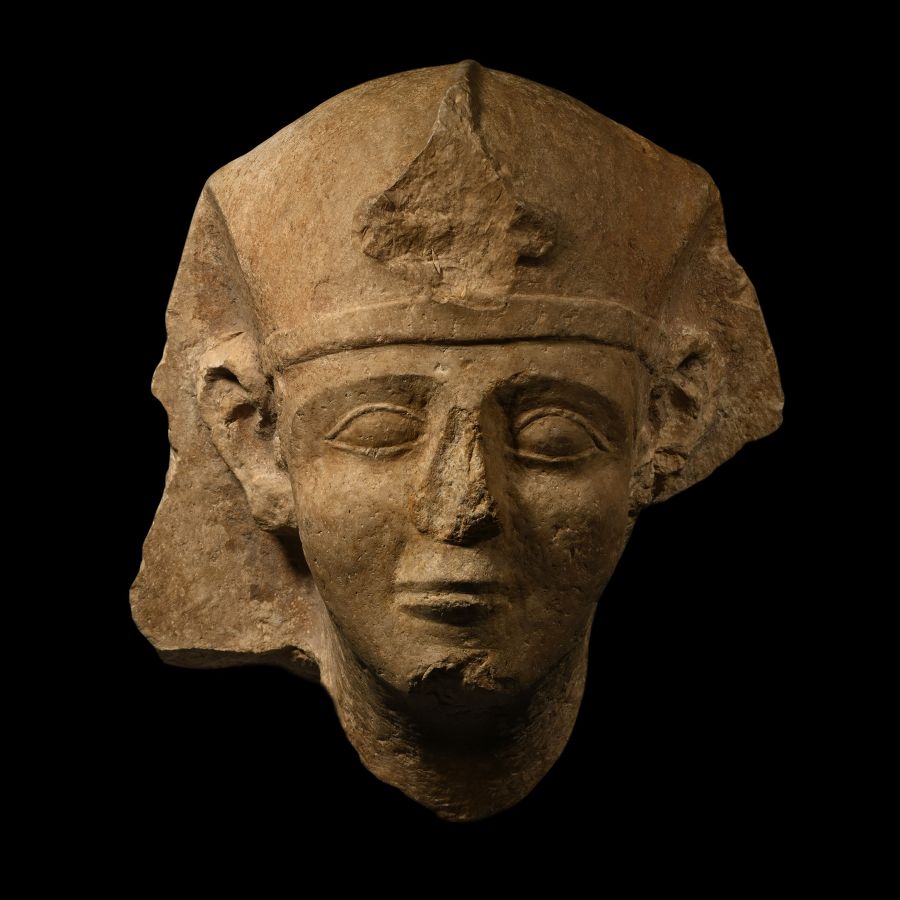 Monumental Egyptian Stone Head of a Pharaoh