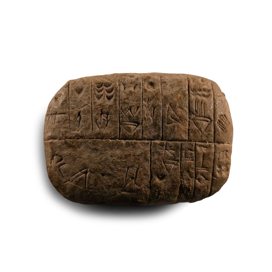 Proto-Sumerian Terracotta Pictographic Tablet for the Distribution of Barley