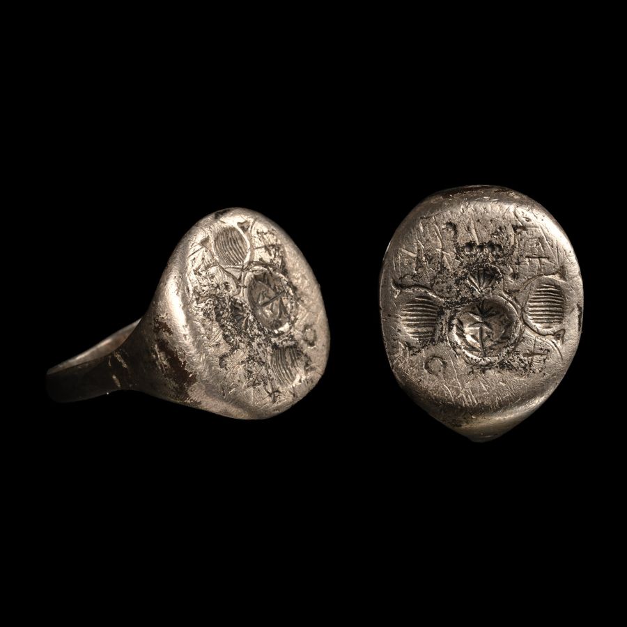 Roman Silver Ring with Insignia