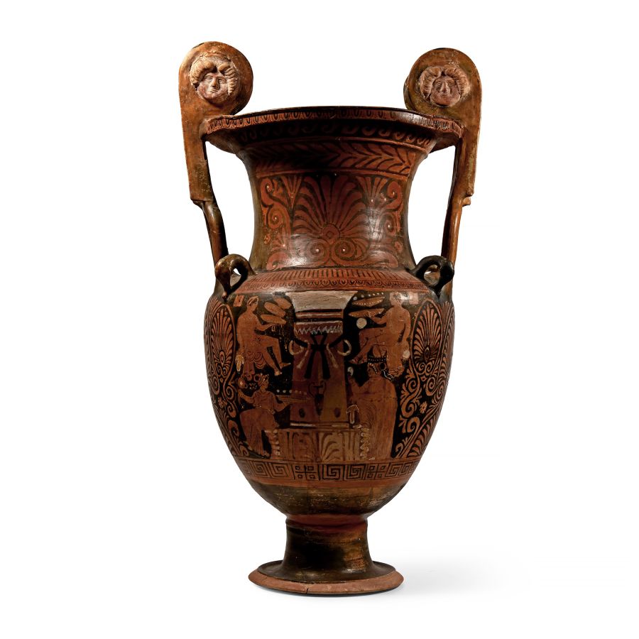Monumental Apulian Red-Figure Volute Krater Attributed to the Licurgus Painter