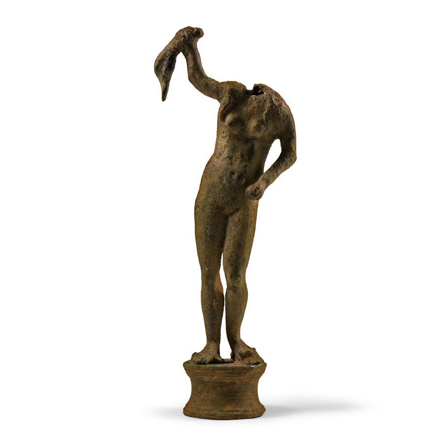 Roman Bronze Figure of Aphrodite Holding a Severed Swan's Head