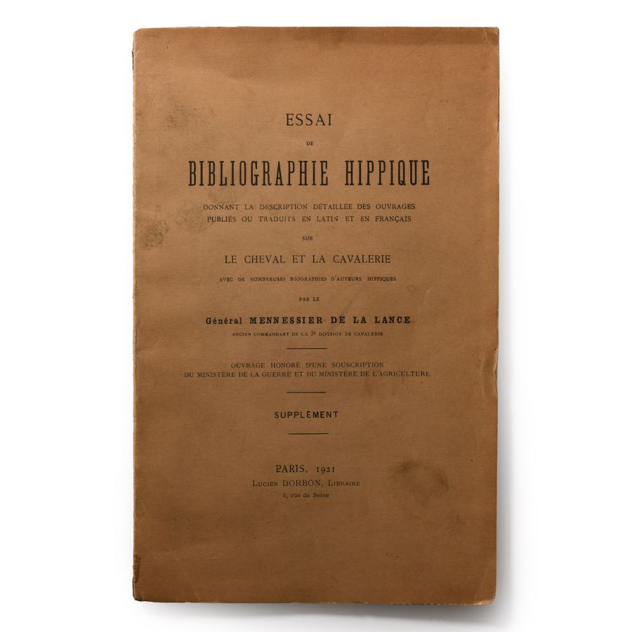 General Books - Essai de Bibliographie Hippique - Supplément