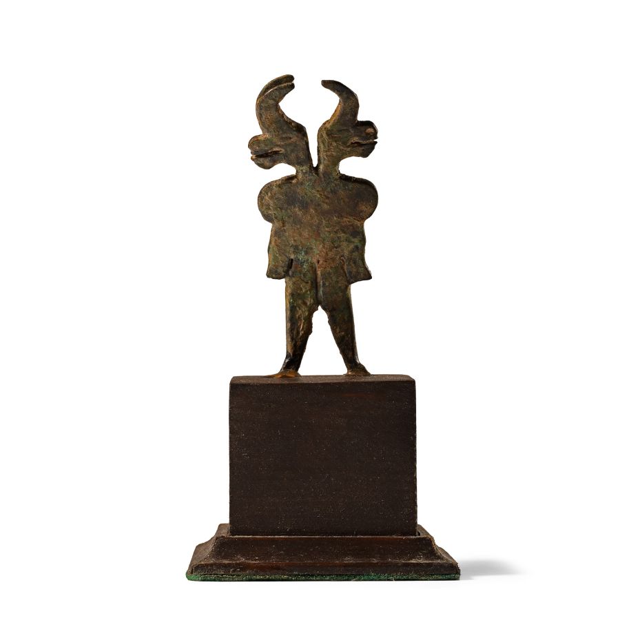 Western Asiatic Bronze Double Bull-Headed God Statuette