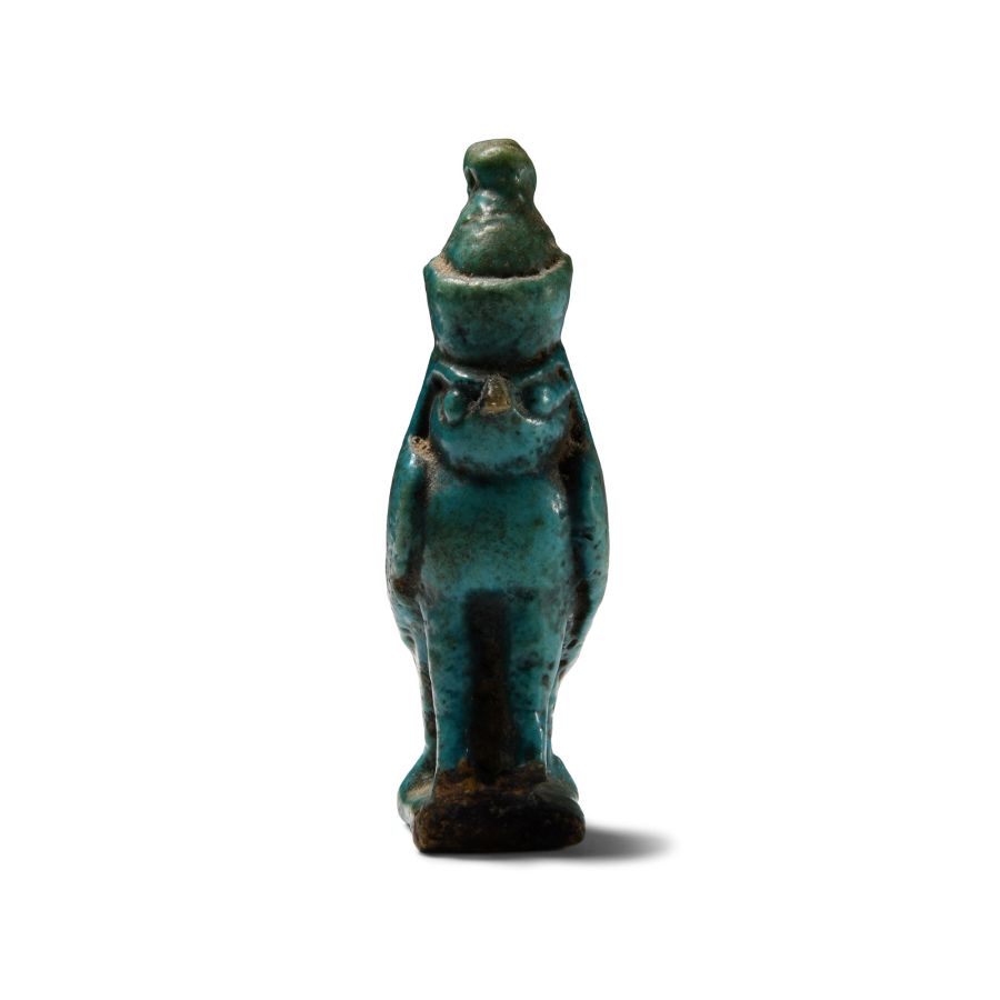 Large Egyptian Blue Glazed Horus Amulet
