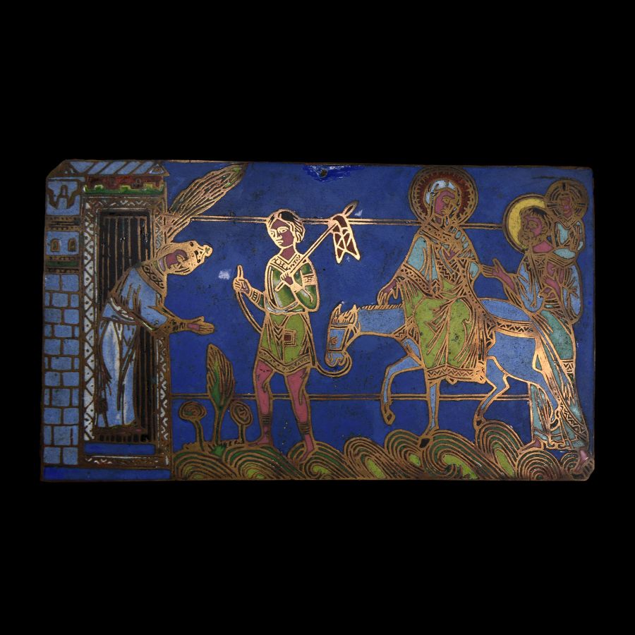 Meussian Type Enamelled Gilt Plaque