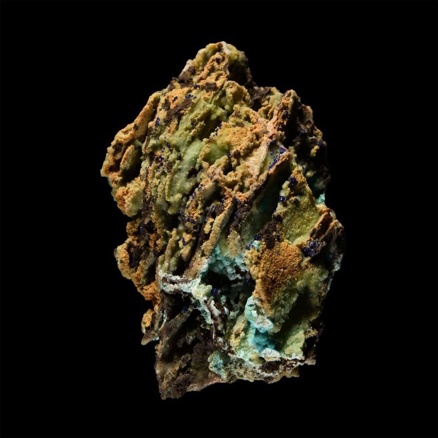 Natural History - Historic 'Laurium, Greece' Rosasite with Azurite and Smithsonite Mineral Specimen