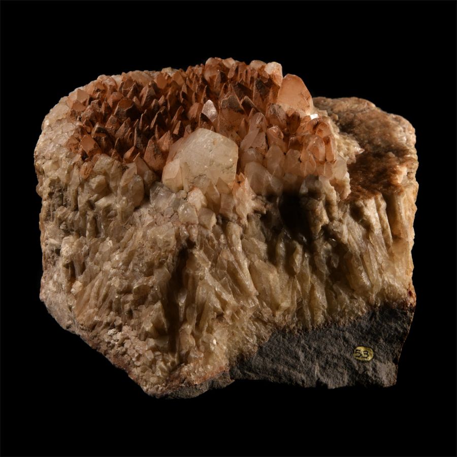 Natural History - Large Historic 'England' Dog Tooth Calcite Crystal Specimen