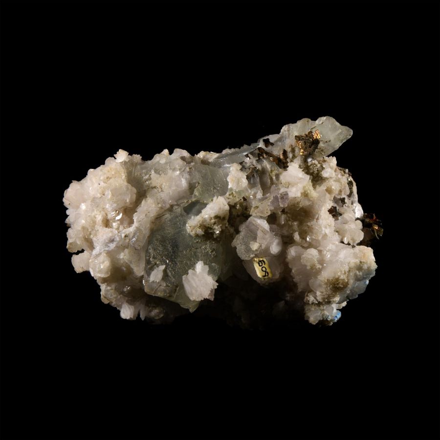 Natural History - Historic Pyrite on Calcite and Fluorite Mineral Specimen