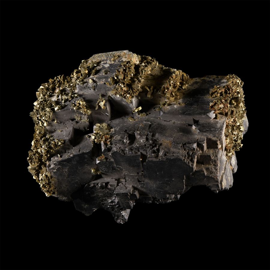 Natural History - Large Historic 'USA' Marcasite on Galena Crystal Specimen