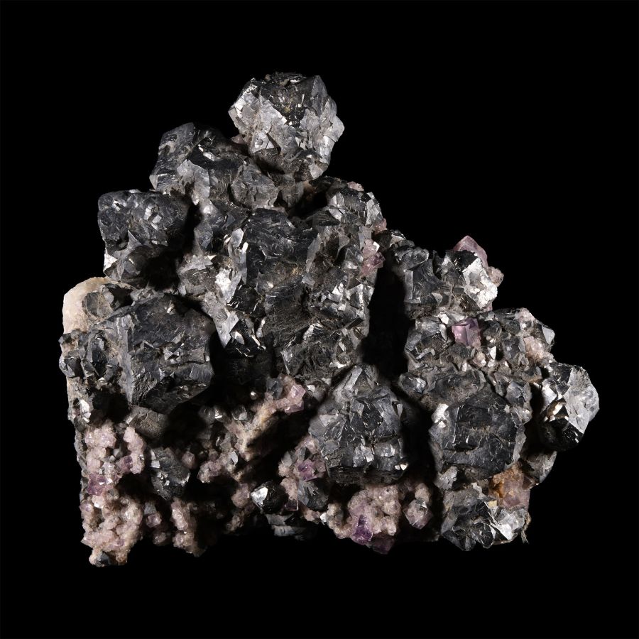 Natural History - Large Historic 'Blackdean, Durham' Fluorite with Galena Mineral Specimen