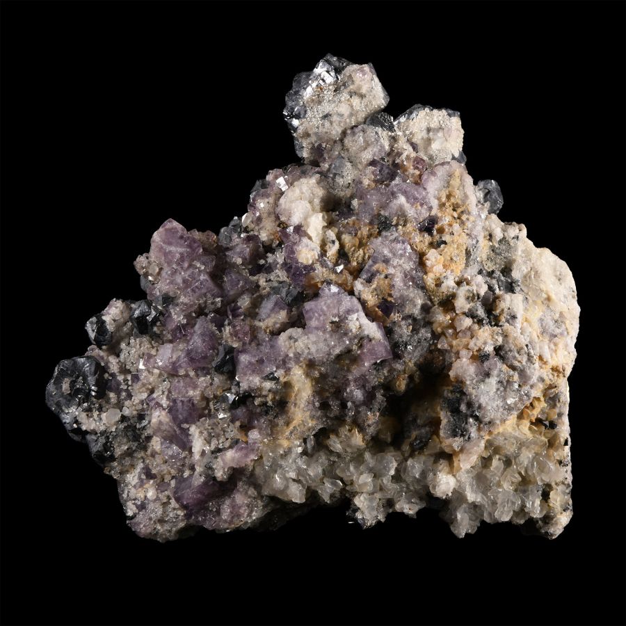 Natural History - Large Historic 'Blackdean, Durham' Fluorite with Galena Mineral Specimen