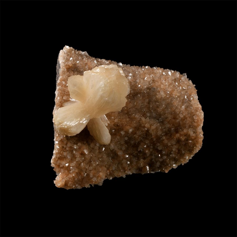 Natural History - Historic 'Deccan, India' Stilbite on Heulandite Mineral Specimen