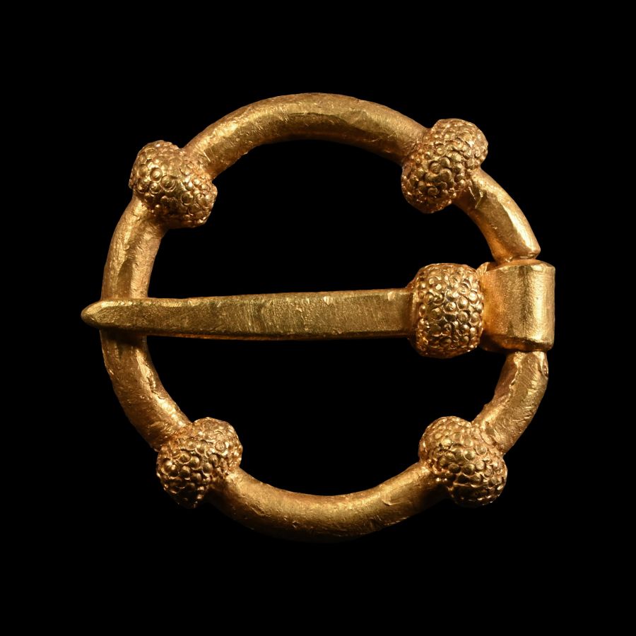 'The Boxted' Medieval Gold Annular Brooch with Granulated Knops