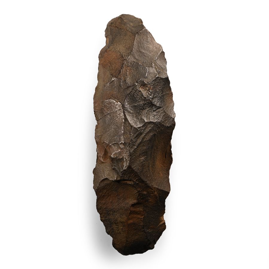 Large Stone Age Knapped Black Stone Axehead