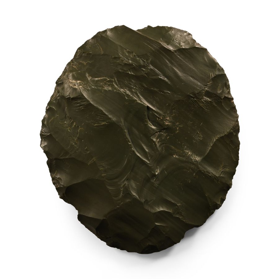 Large Stone Age Knapped Ovate Grey Stone Handaxe
