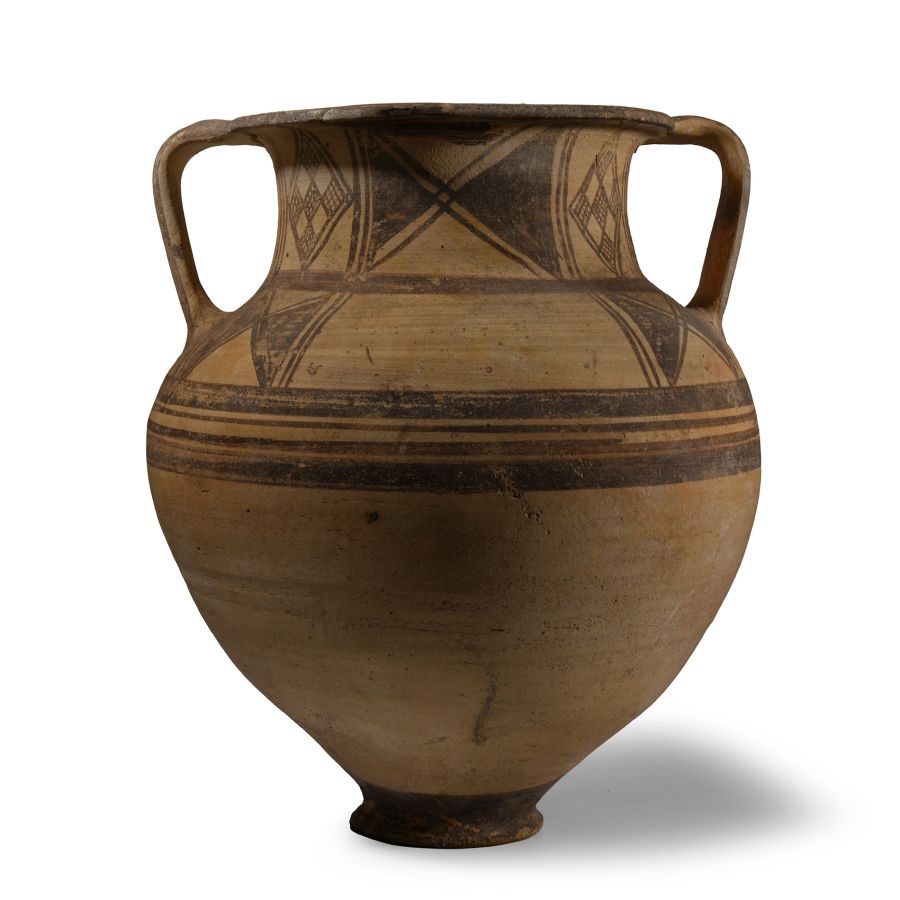 Very Large Cypriot Bichrome Amphora with Double Strap Handles