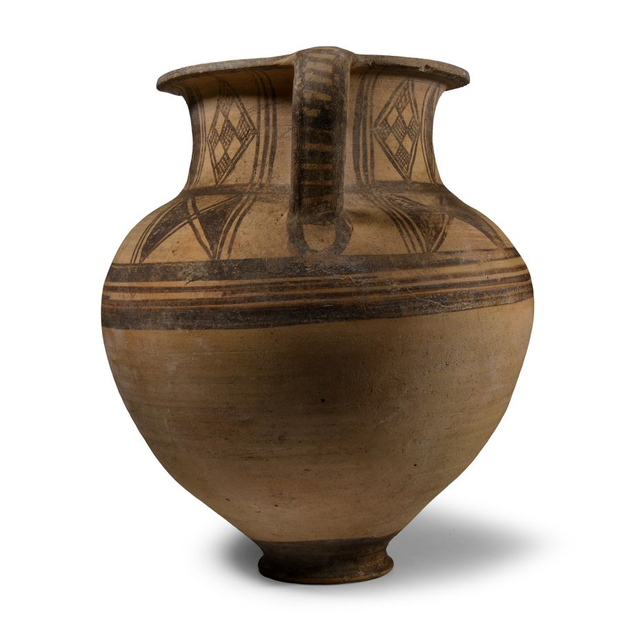 Very Large Cypriot Bichrome Amphora with Double Strap Handles