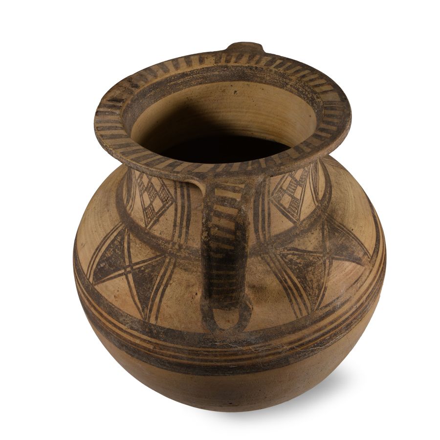 Very Large Cypriot Bichrome Amphora with Double Strap Handles