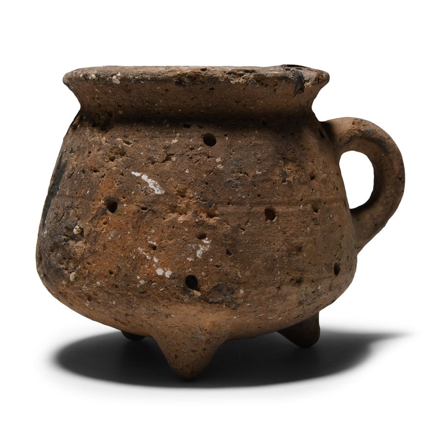 Cypriot Terracotta Tripod Strainer Cup